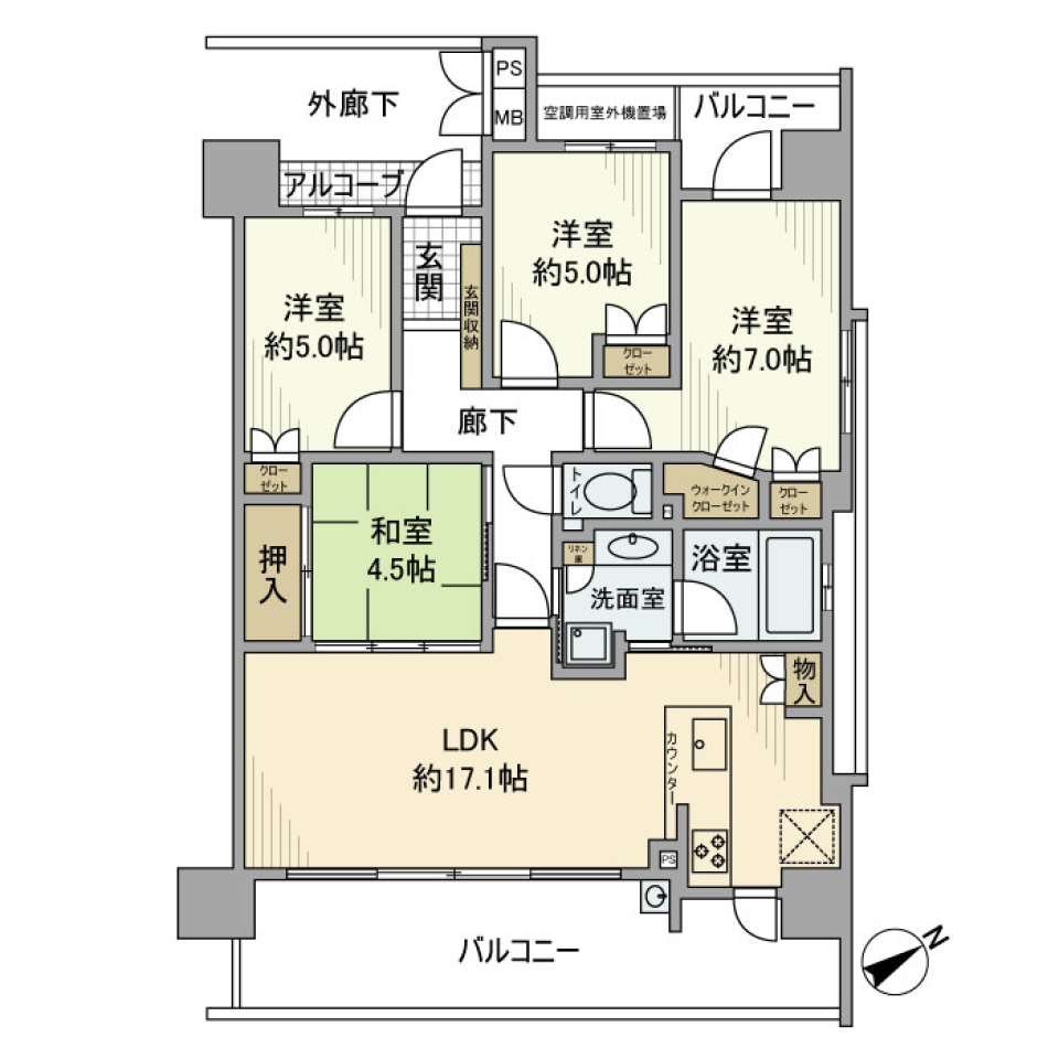 ゼルクコート安城　806の間取り図