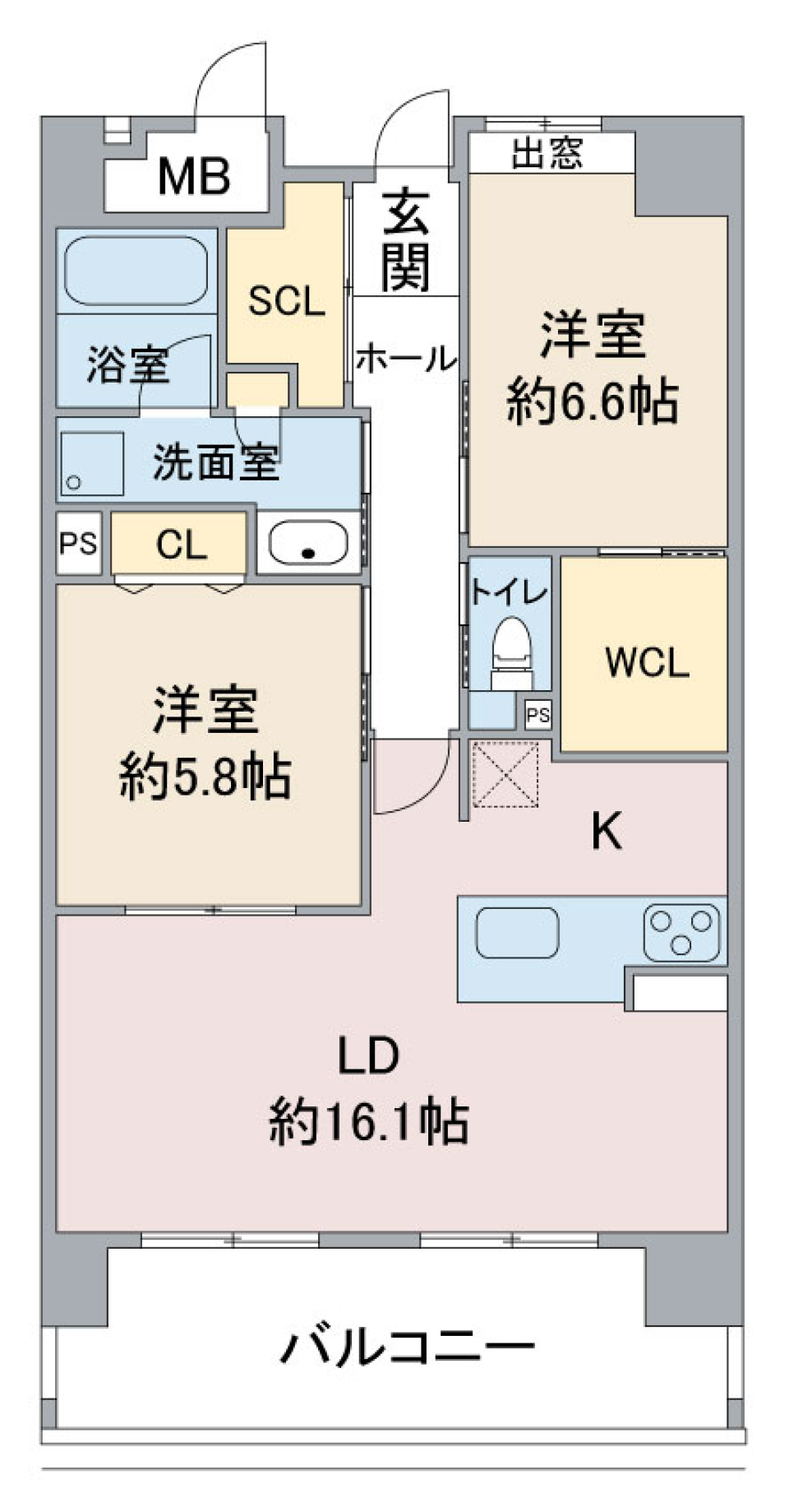 Ｅｐｏｃｈ　ＩＫＡＩ 302号室の間取り図