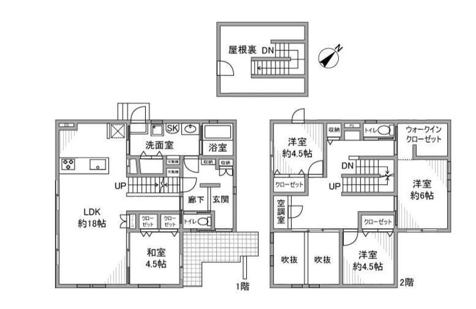 上野町１丁目戸建の間取り図