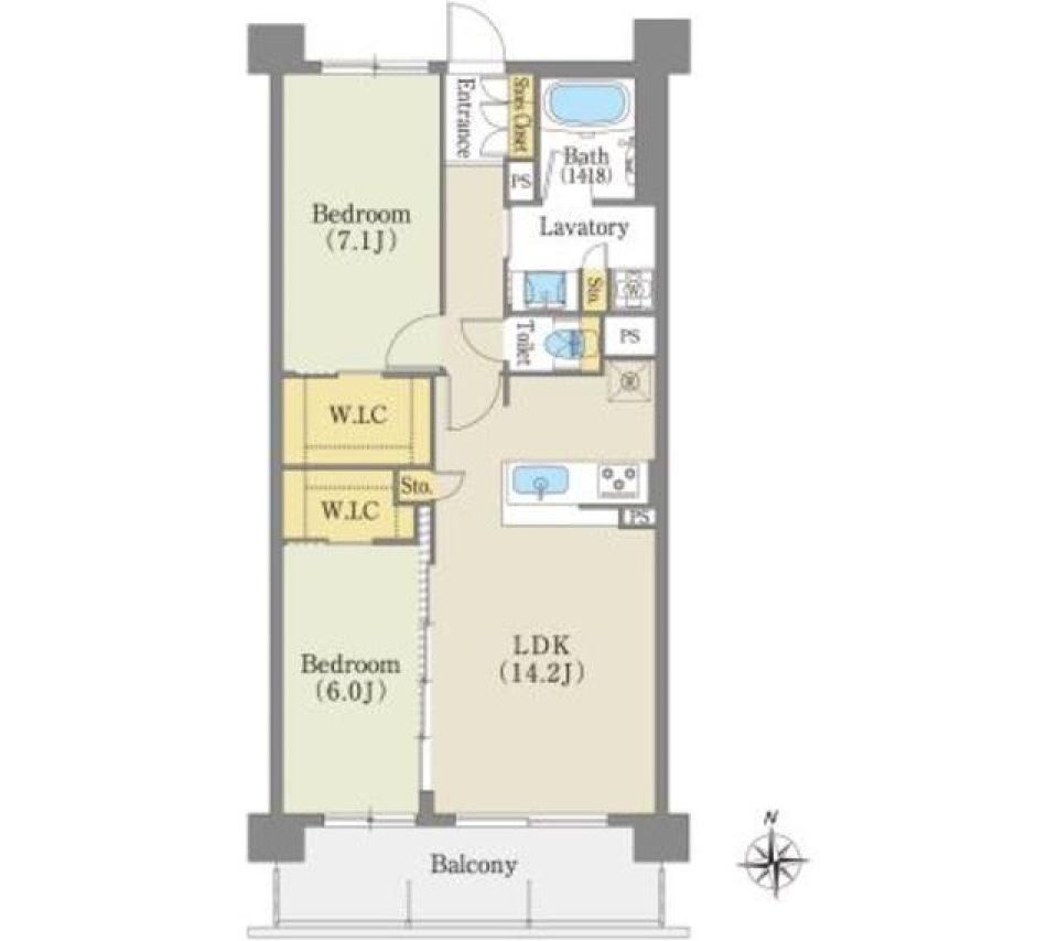 アデグランツ藤が丘 108号室の間取り図