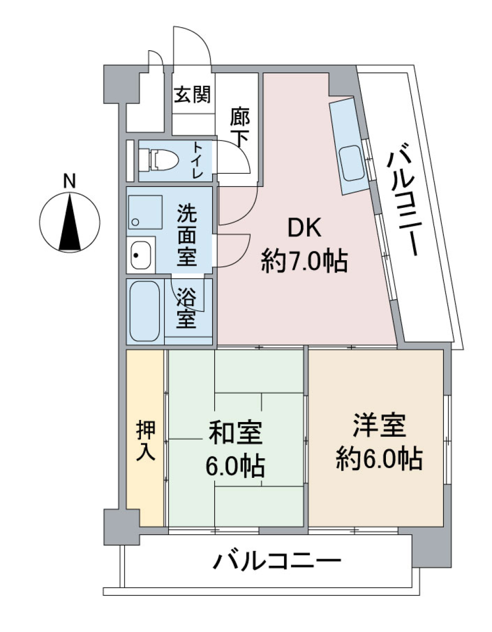 エステートⅡ 401号室の間取り図