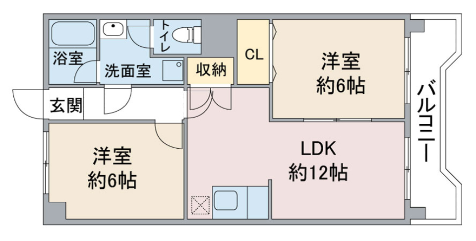 エレヴァールカズミ 202号室の間取り図