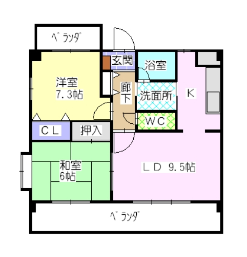 スカイメゾン赤松　205の間取り図