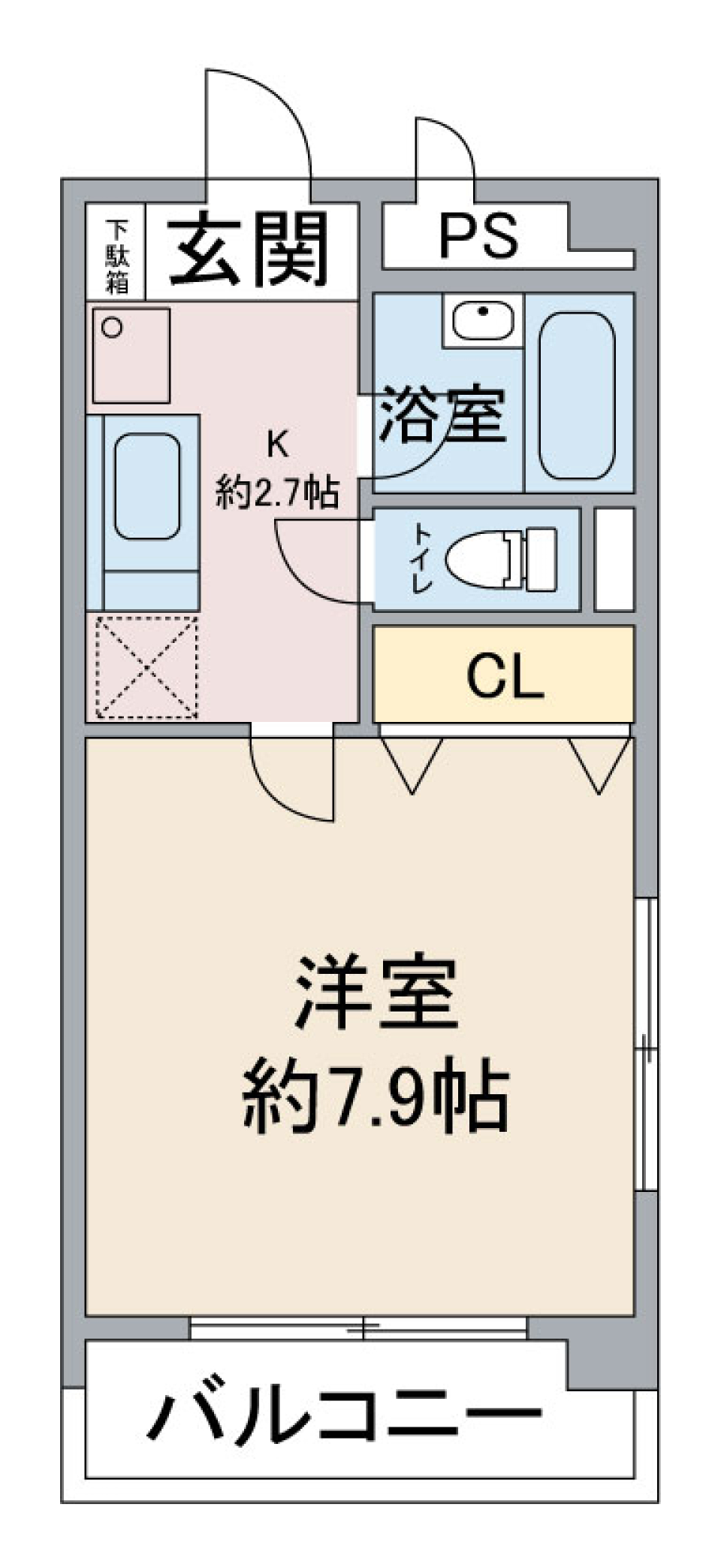 グランモール一社101の間取り図