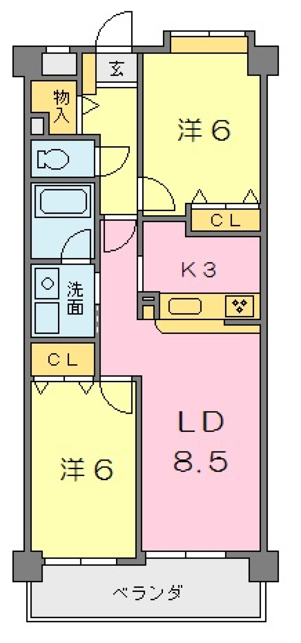 フローラ小坂　402の間取り図