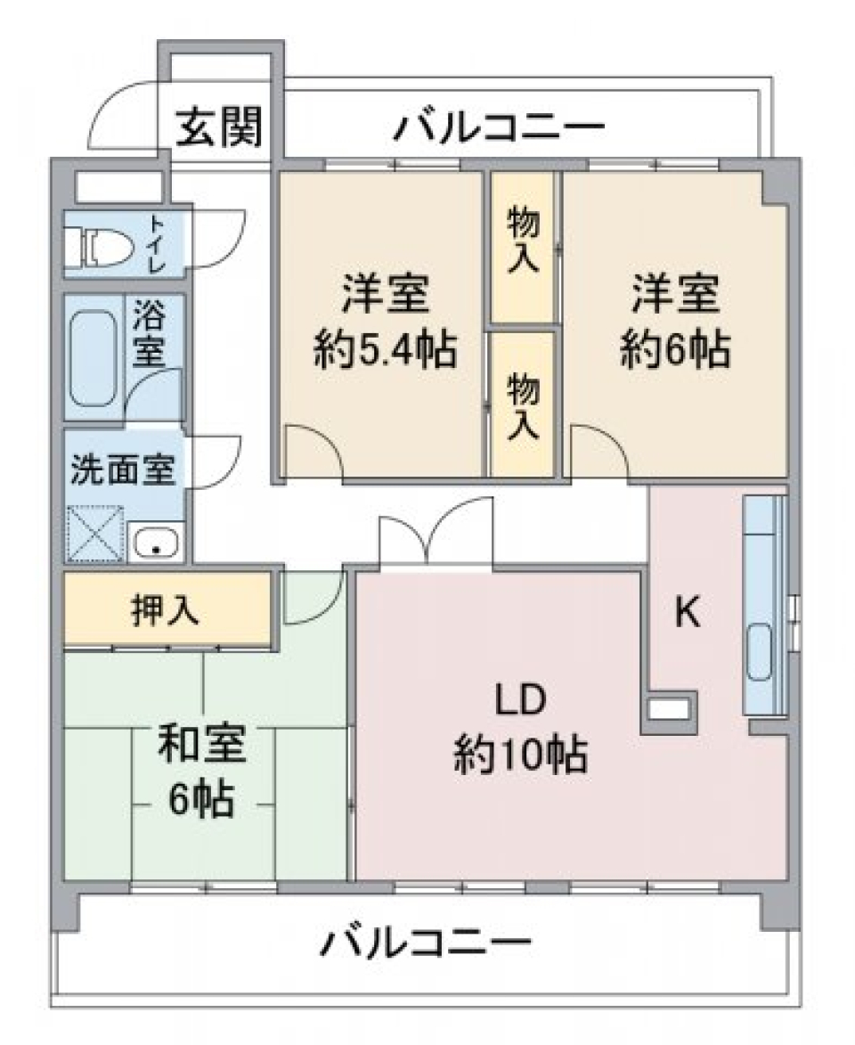 ソレイユ社ヶ丘　201の間取り図