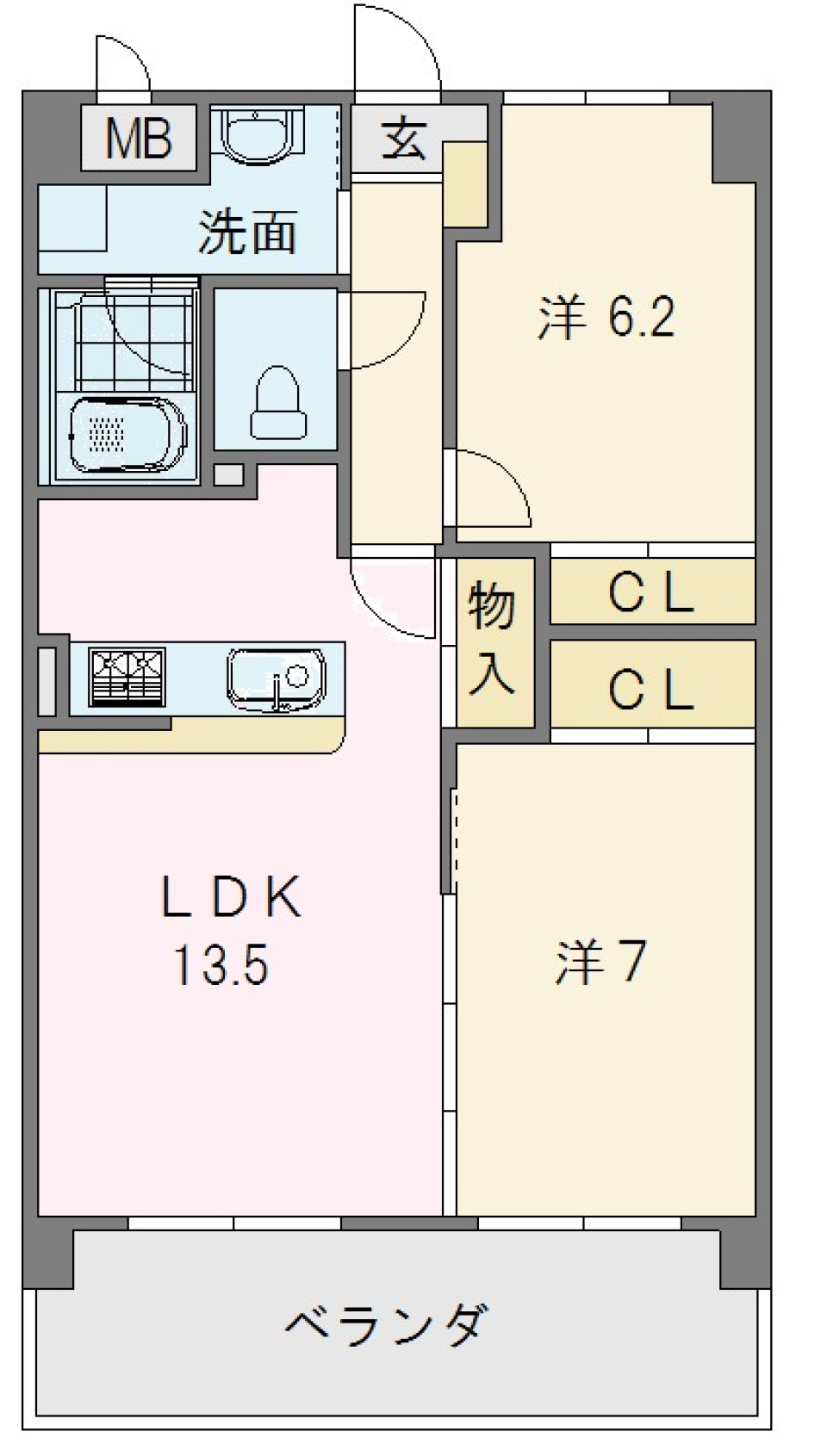 レーヴシェソワ　203の間取り図