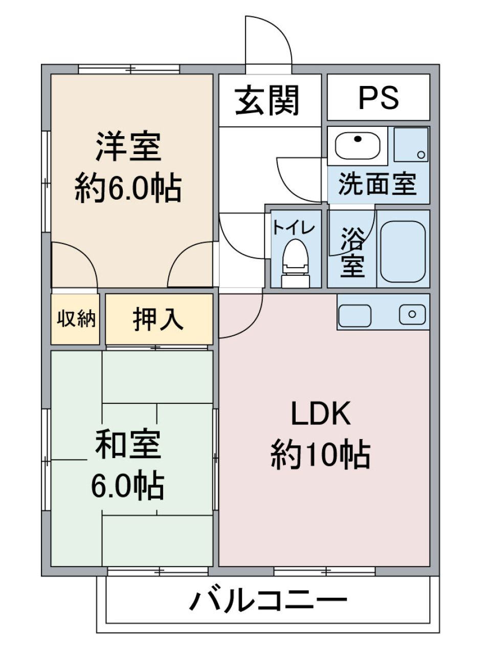 メゾン憧旛　6Wの間取り図