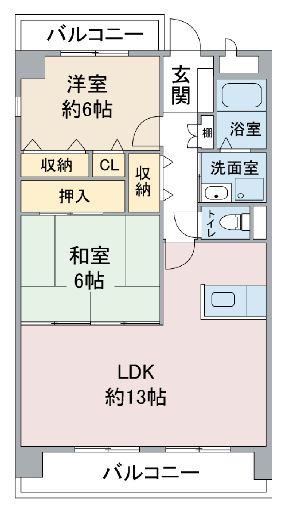 グランデージ竹越202の間取り図