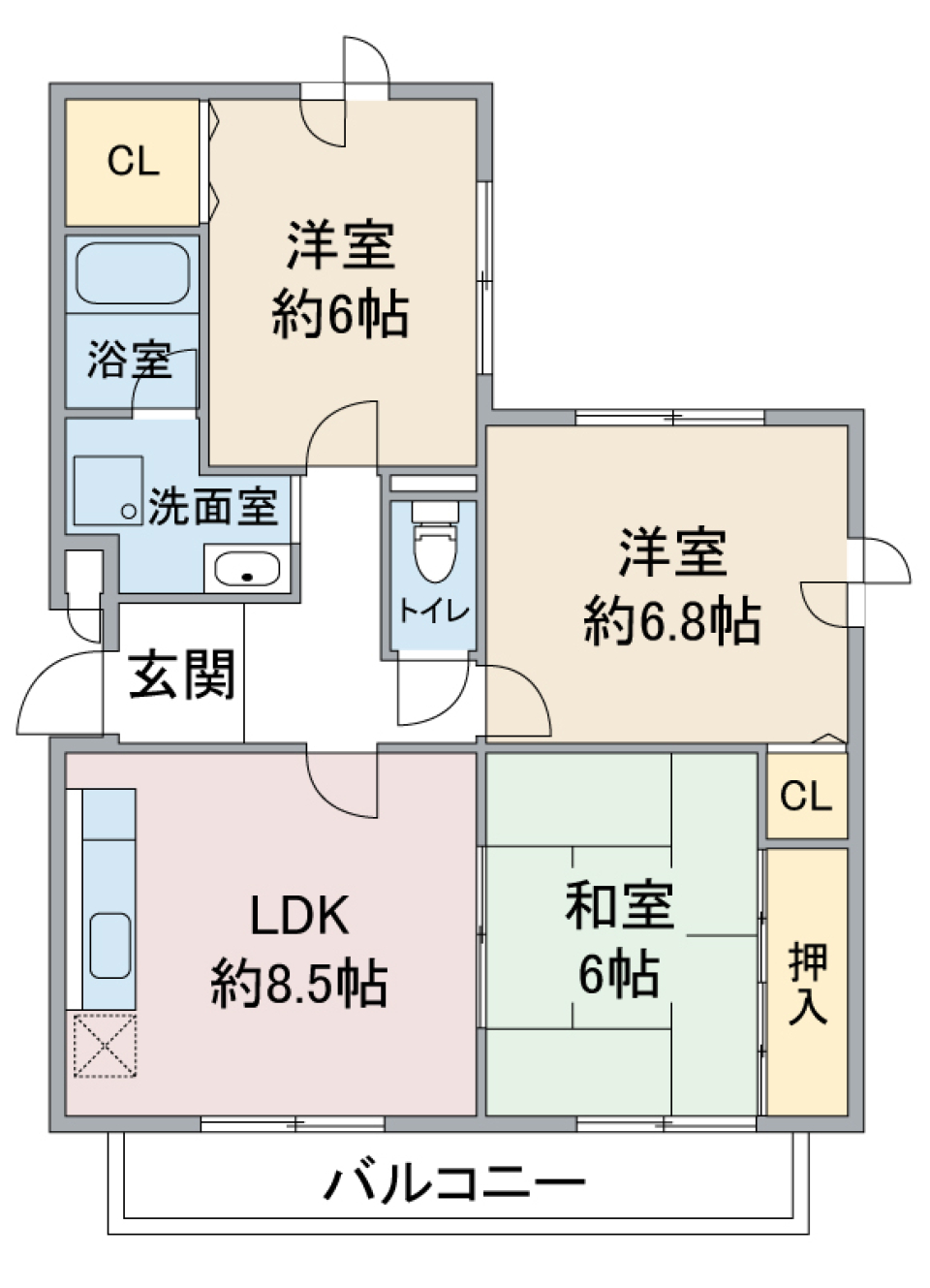 コモド香流　101号室の間取り図