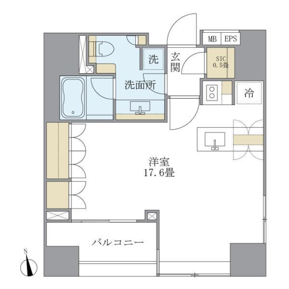 アパートメンツタワー麻布十番 804の間取り図