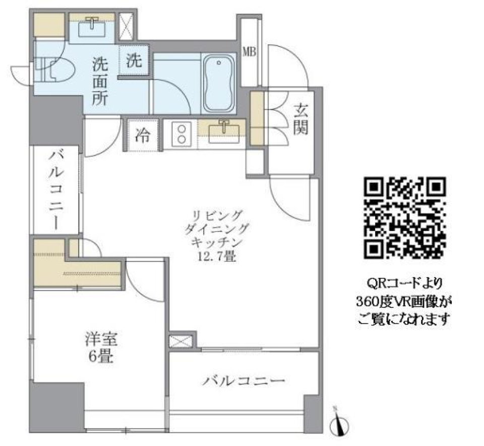 アパートメンツタワー麻布十番　603の間取り図