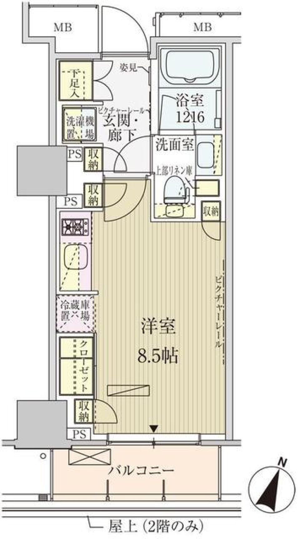 パークアクシス赤坂見附 704の間取り図