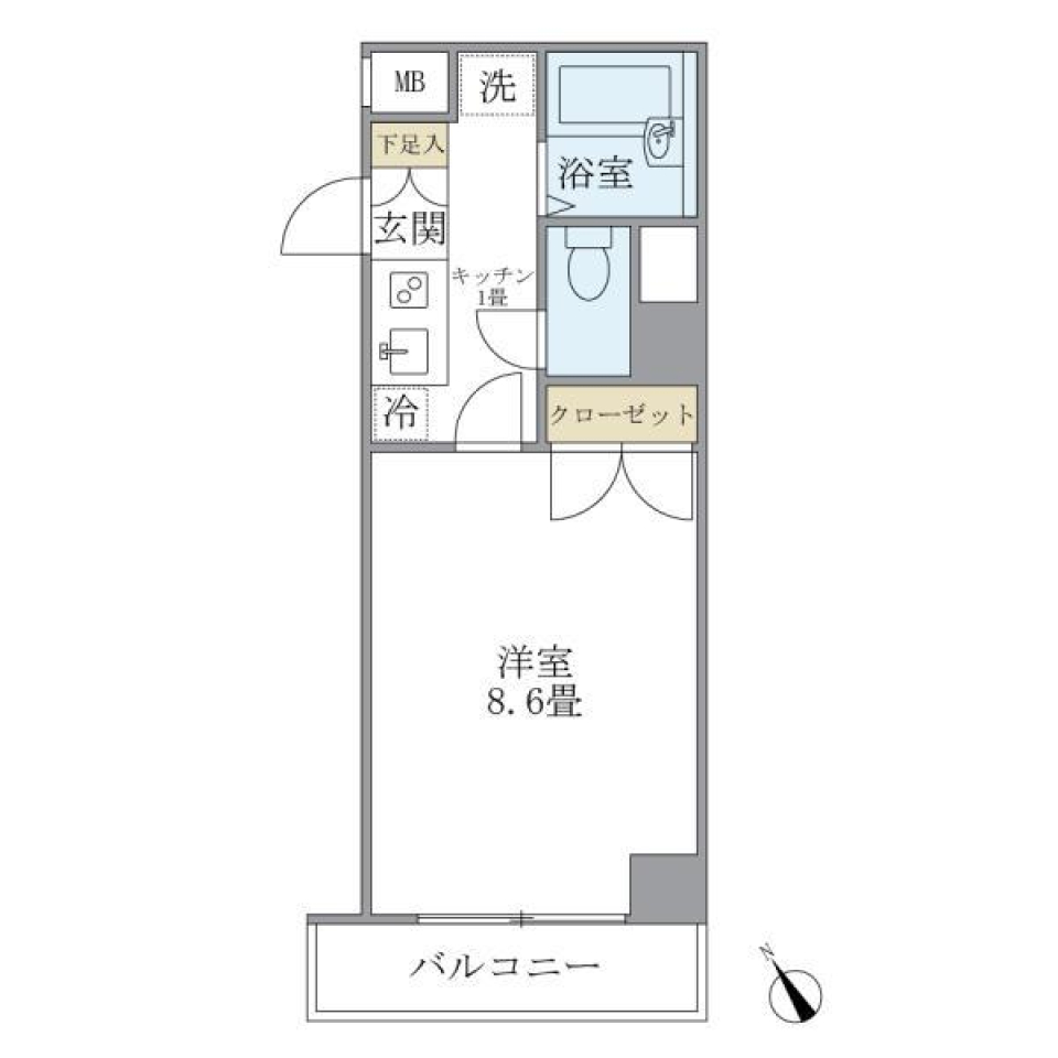 ＫＤＸレジデンス横浜関内　1007号室の間取り図