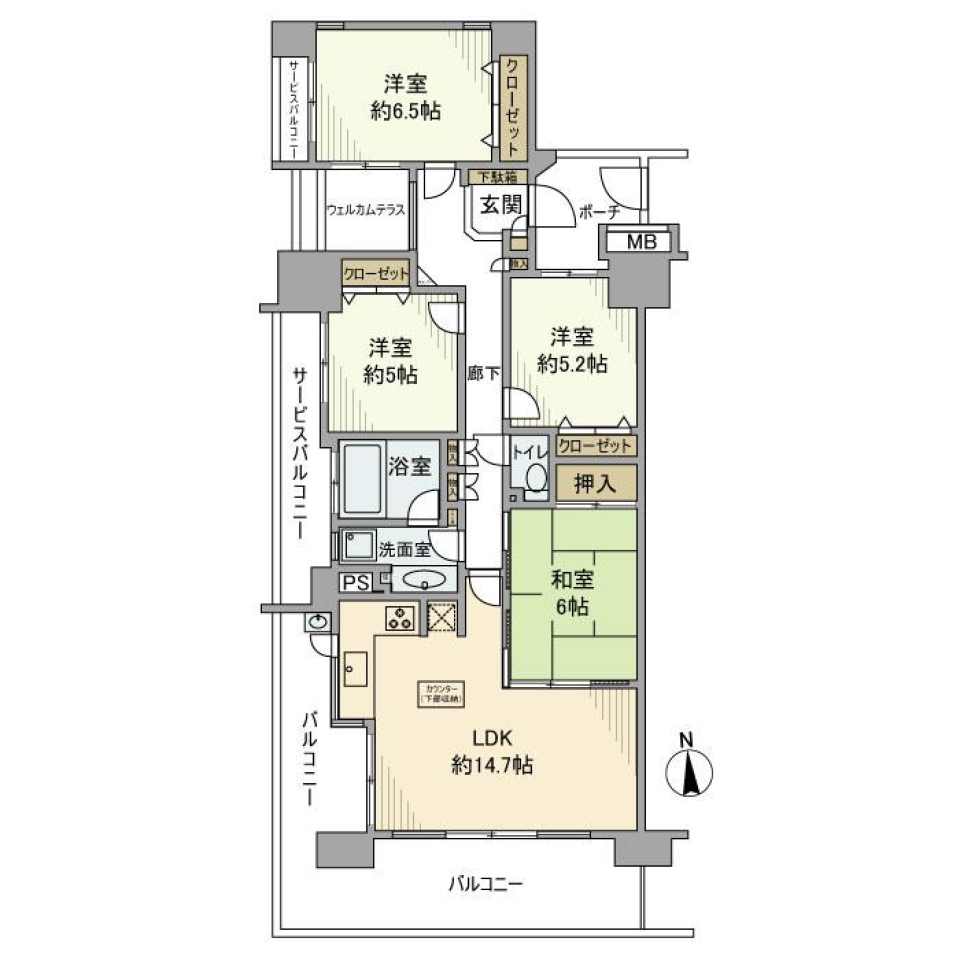 ザクス 1501号室の間取り図