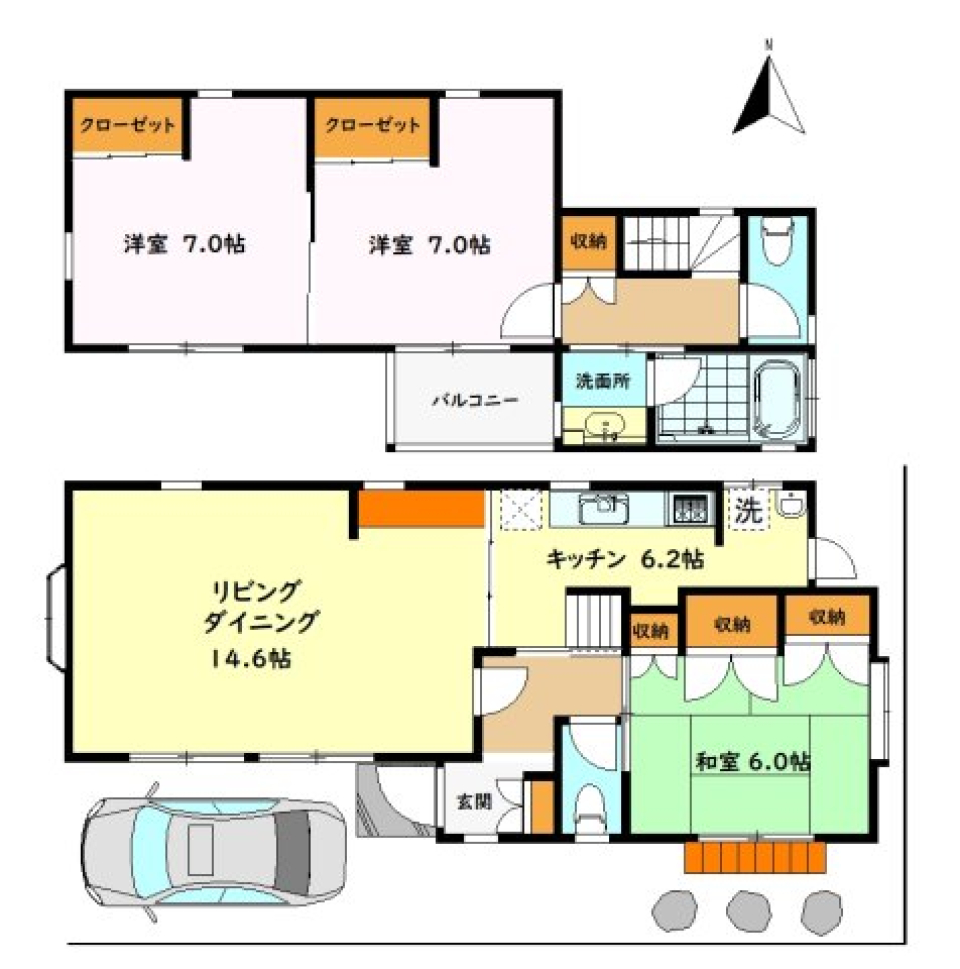 私のおうちは赤い家の間取り図