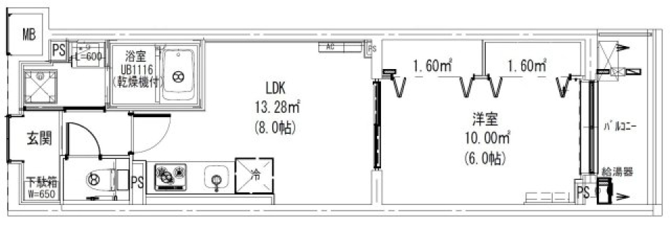 Leaf Village 新宿若松 107号室の間取り図