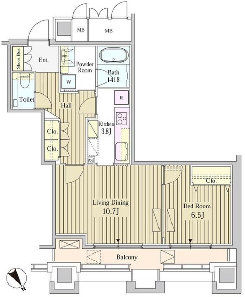 ＭＯＭＥＮＴＯ　ＳＨＩＯＤＯＭＥ　1711の間取り図