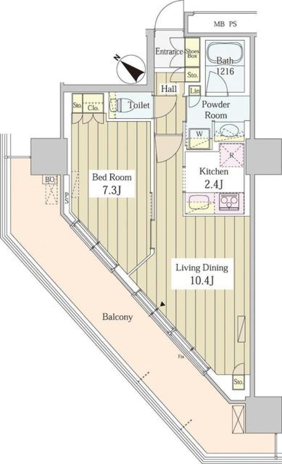 ユニゾンタワー　1101の間取り図