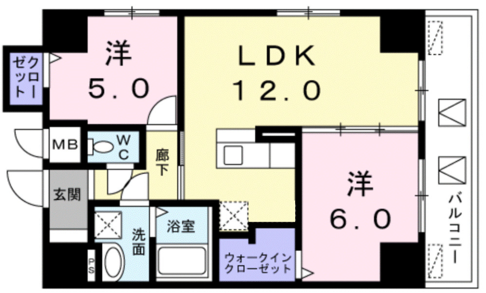 レジデンス桜樺　701の間取り図