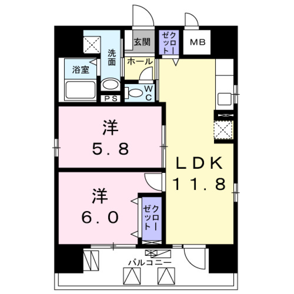 モン　エール　西日暮里　801の間取り図