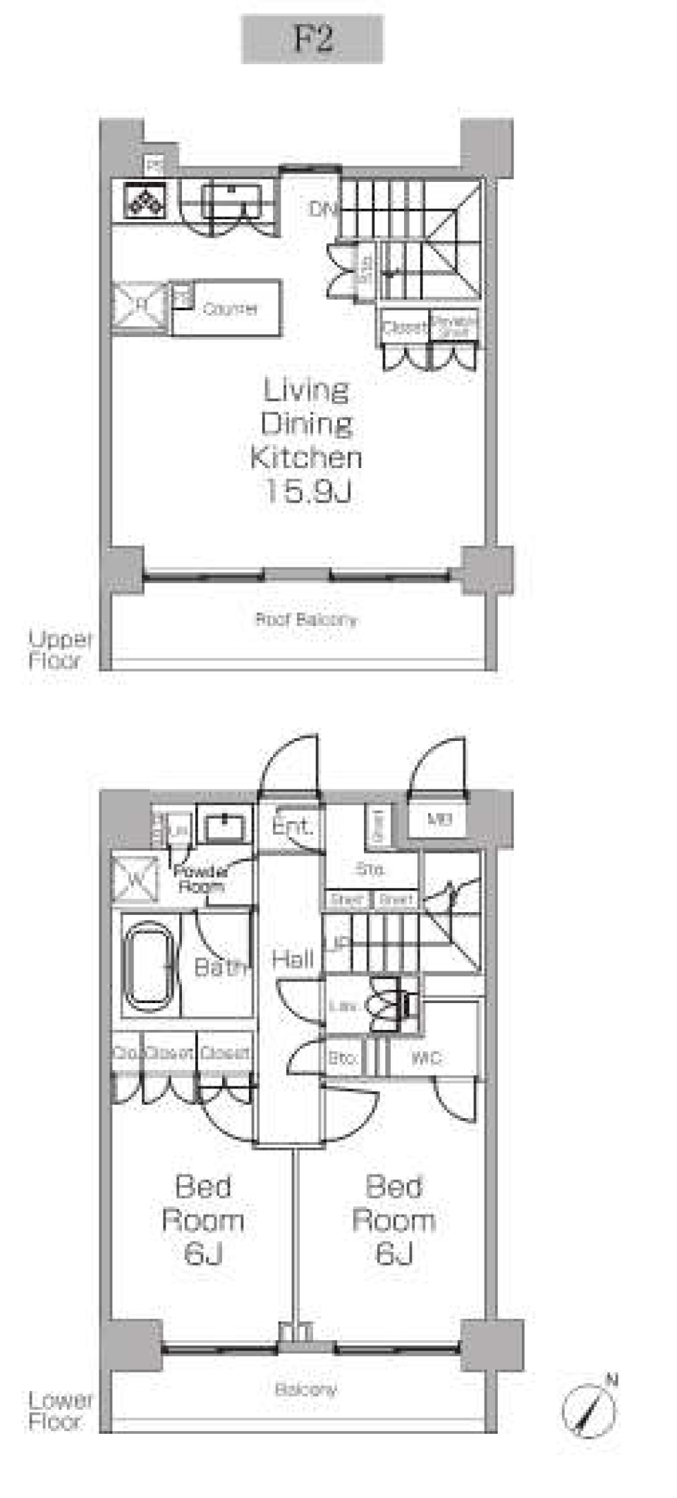 プラウドフラット三軒茶屋Ⅱ 504の間取り図