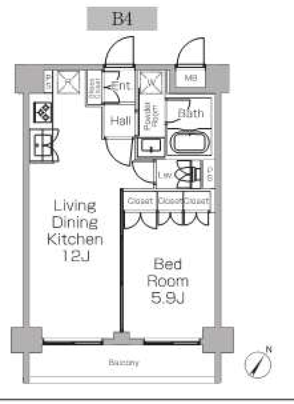 プラウドフラット三軒茶屋Ⅱ 214の間取り図