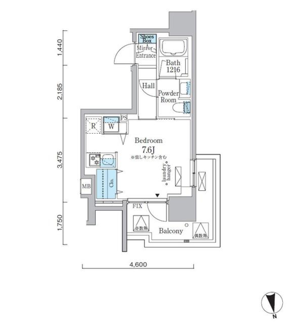 ミリアレジデンス新宿御苑 1001の間取り図