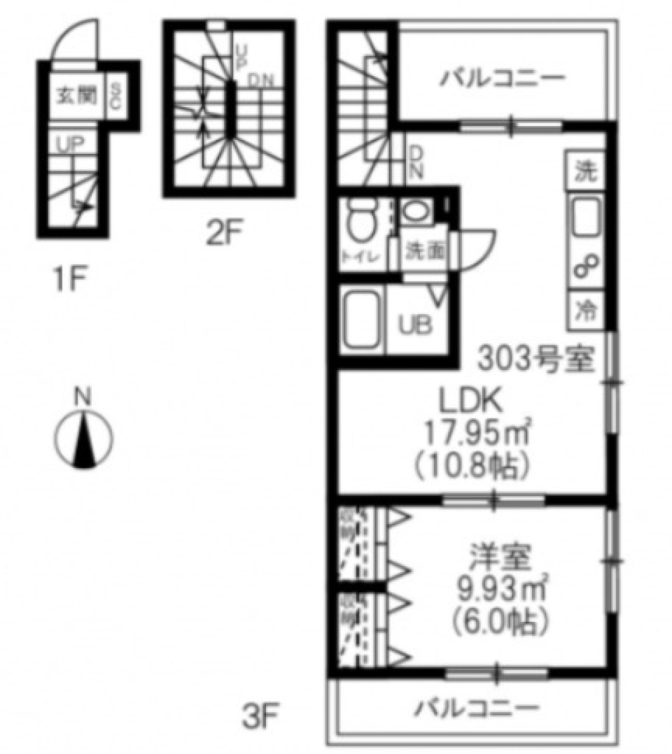 カノア狛江 303の間取り図