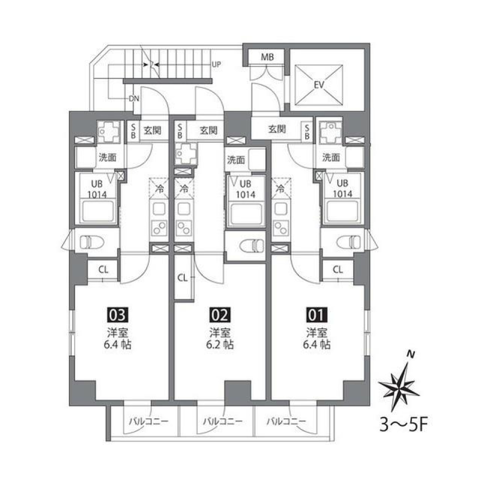 First Residence 西日暮里 302号室の間取り図