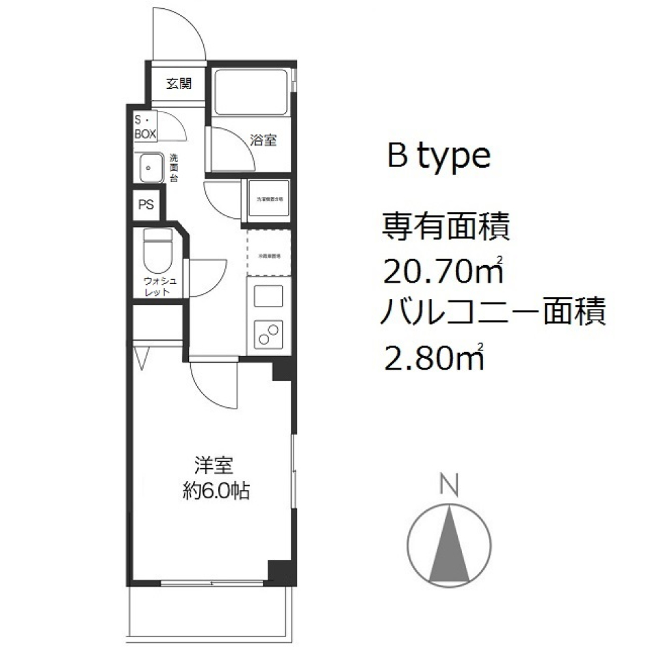 メリディアン世田谷 402号室の間取り図