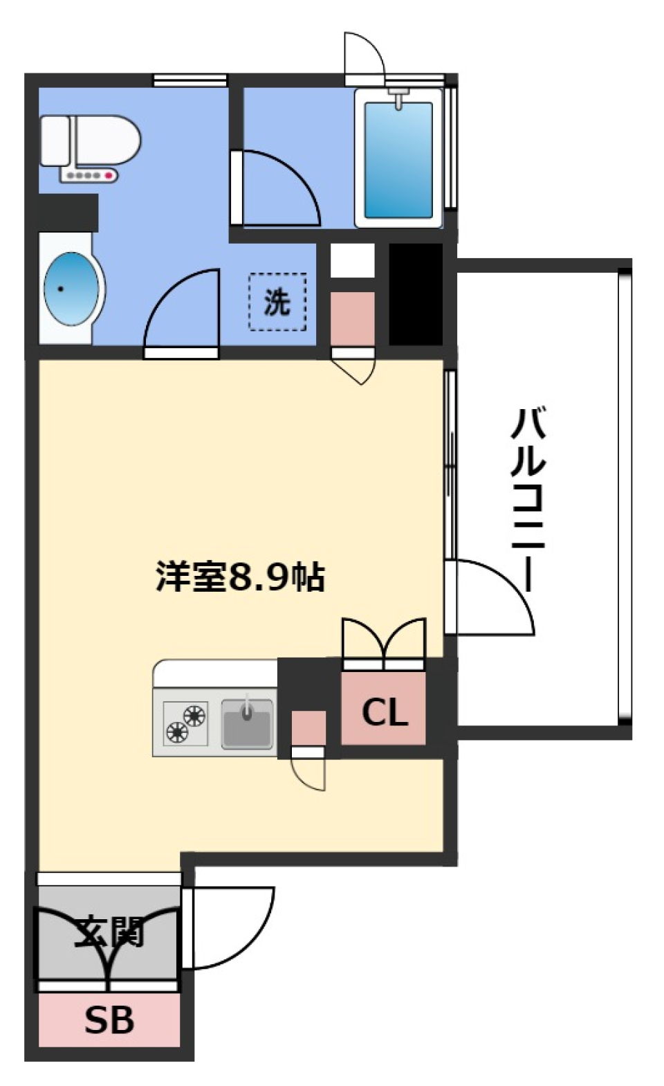 ブラックの差し色がポイントの間取り図