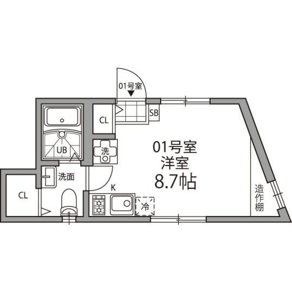 グランエッグス東大前 01の間取り図