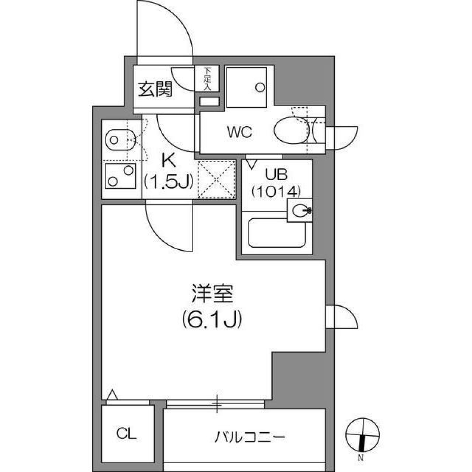 アジールコート中野坂上 1002号室の間取り図