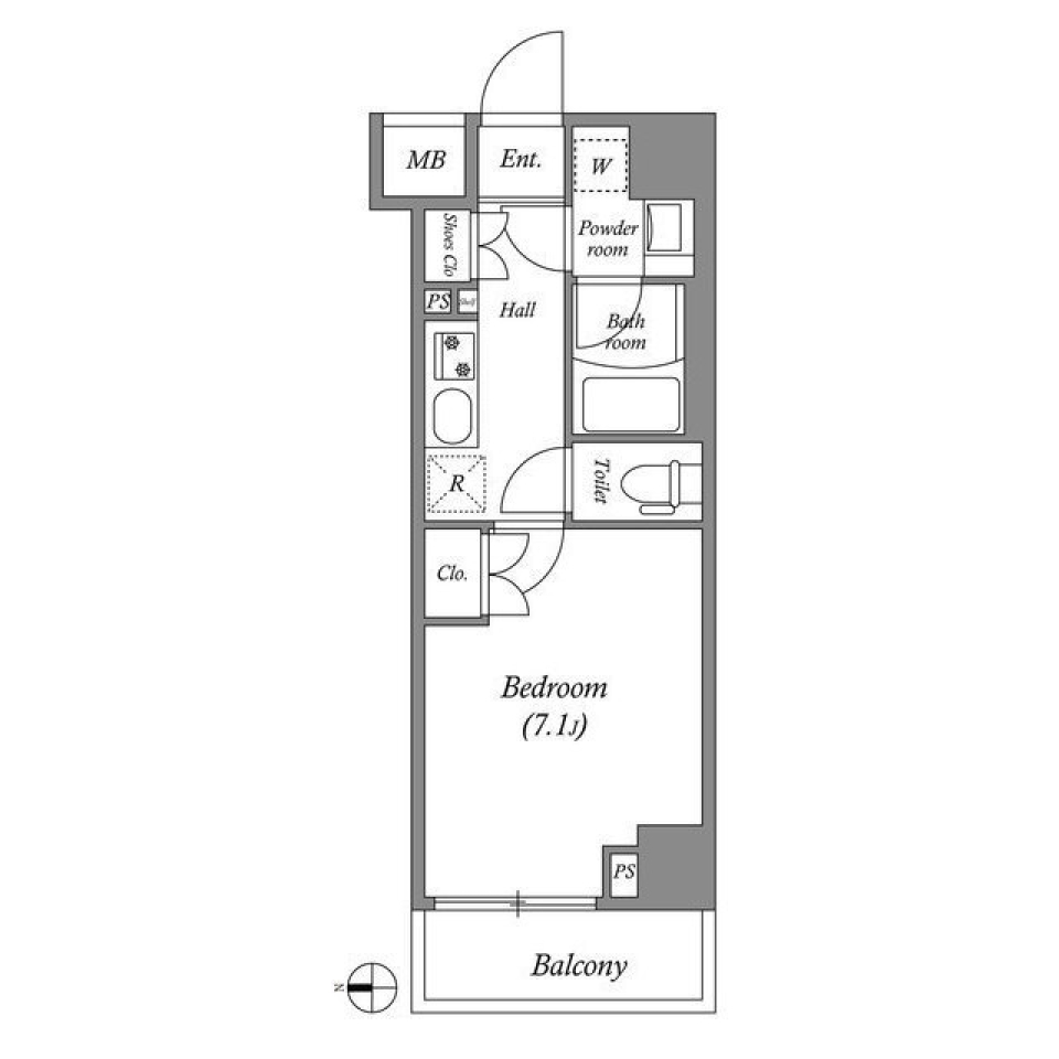 ＧＥＮＯＶＩＡ本所吾妻橋ｓｋｙｇａｒｄｅｎ 0402号室の間取り図