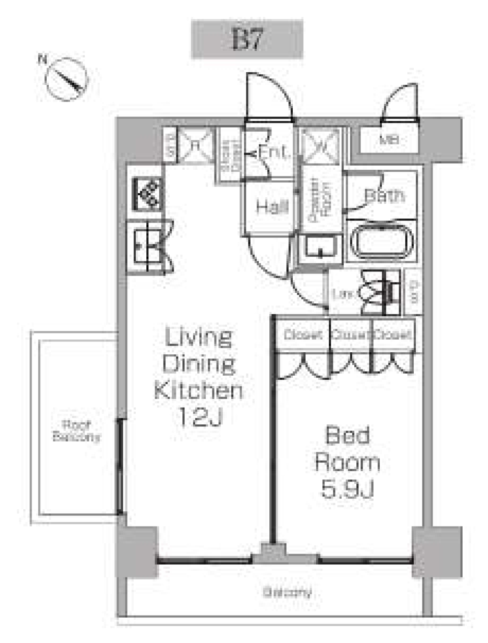 プラウドフラット三軒茶屋Ⅱ　301号室の間取り図