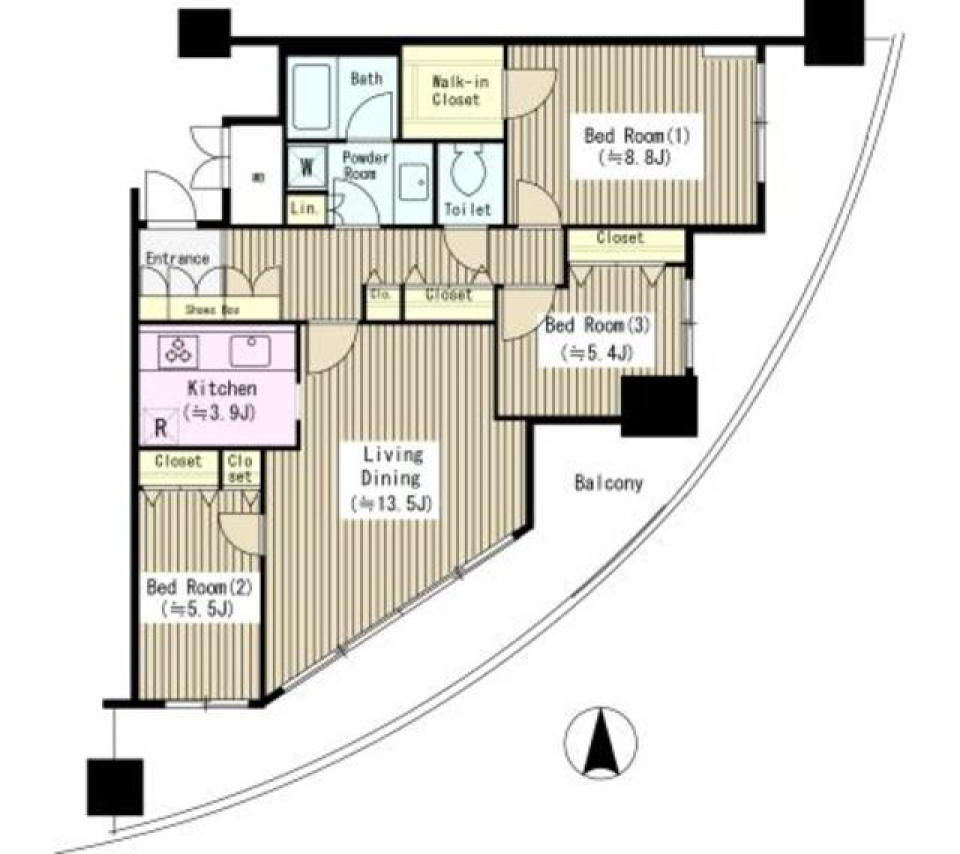 イーストコア曳舟二番館　3906号室の間取り図