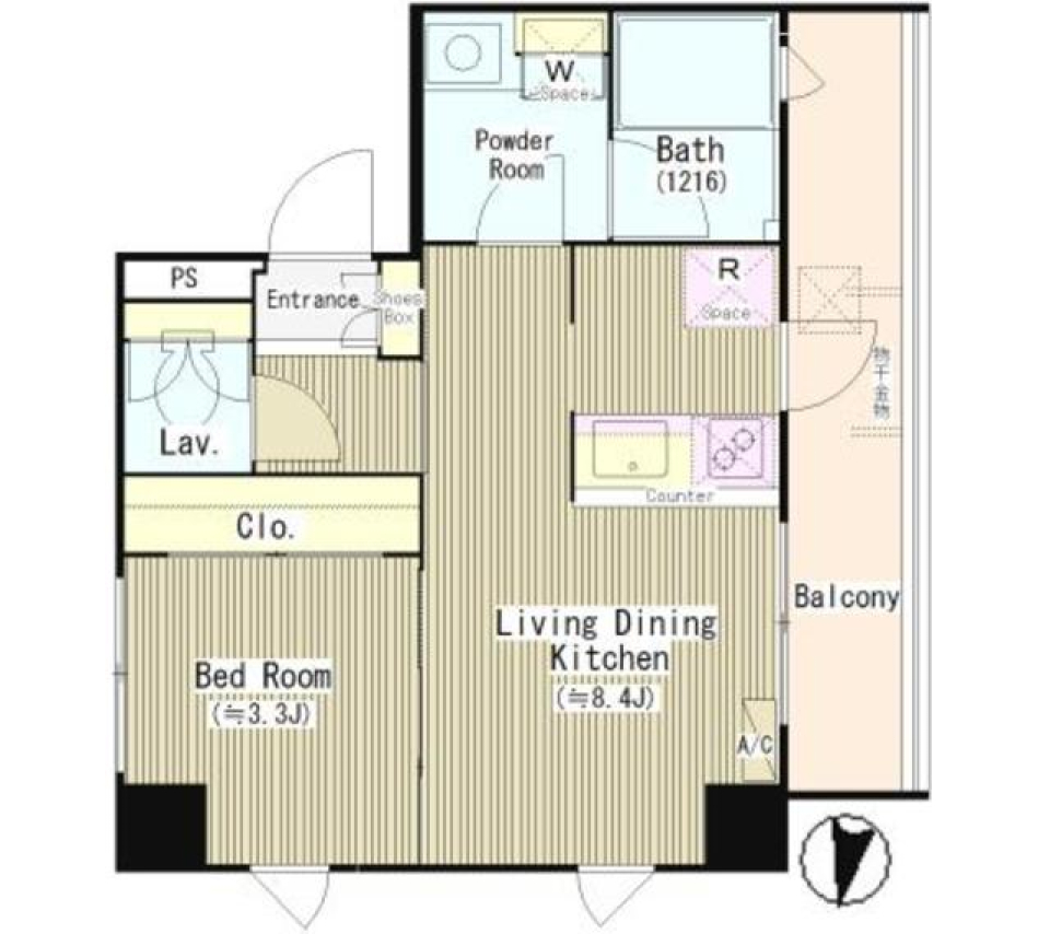 カーナ大井町　403号室の間取り図