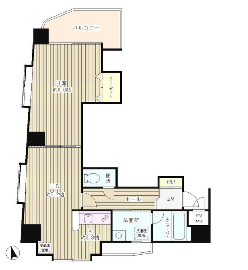 プラザ小島屋抜弁天ビル　601号室の間取り図