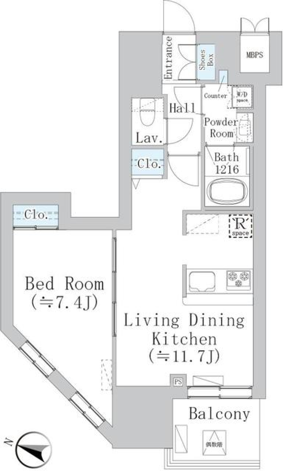 ウェスタ板橋仲宿　404号室の間取り図