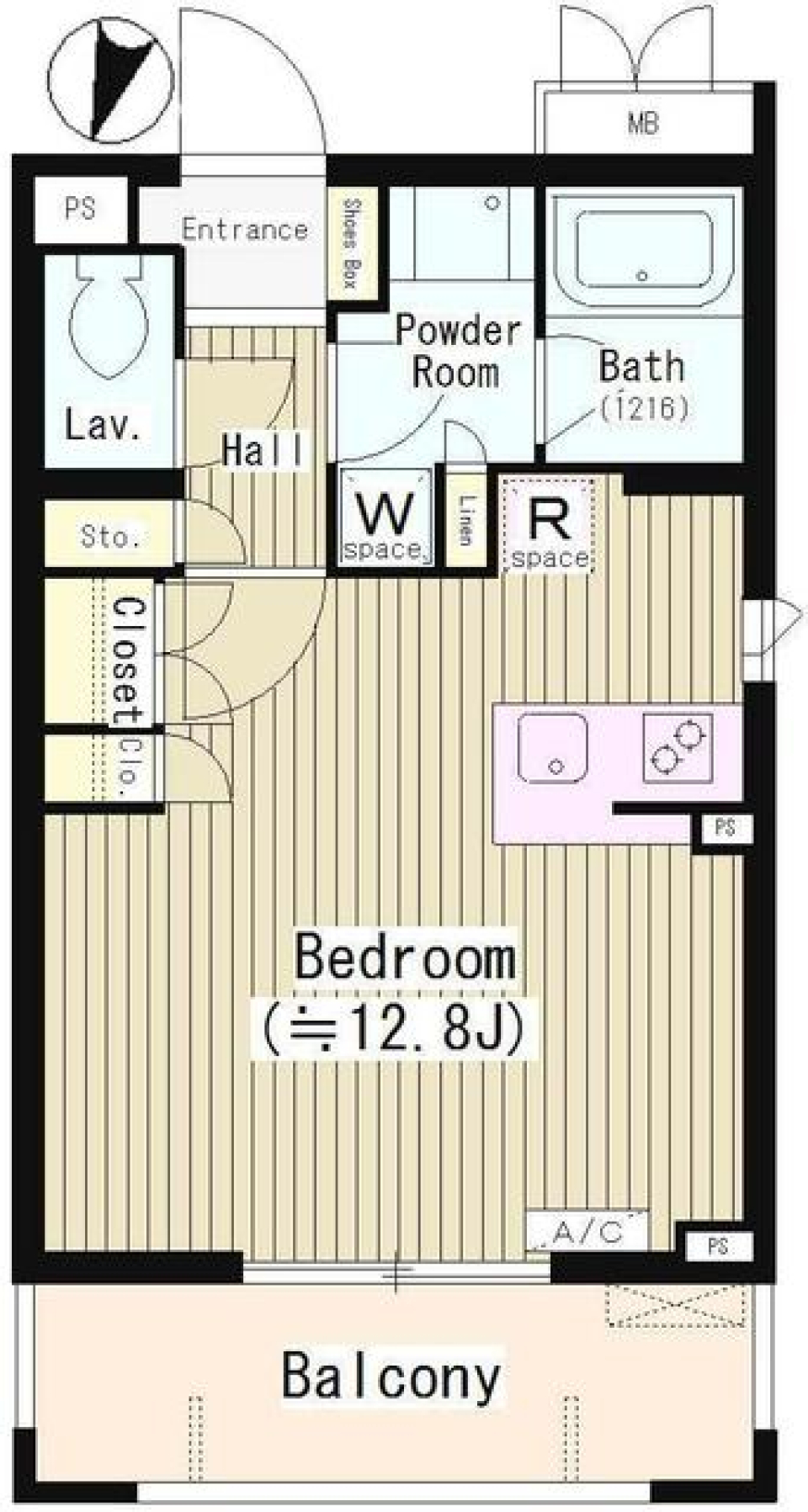 クイーンパレス品川大井　401号室の間取り図