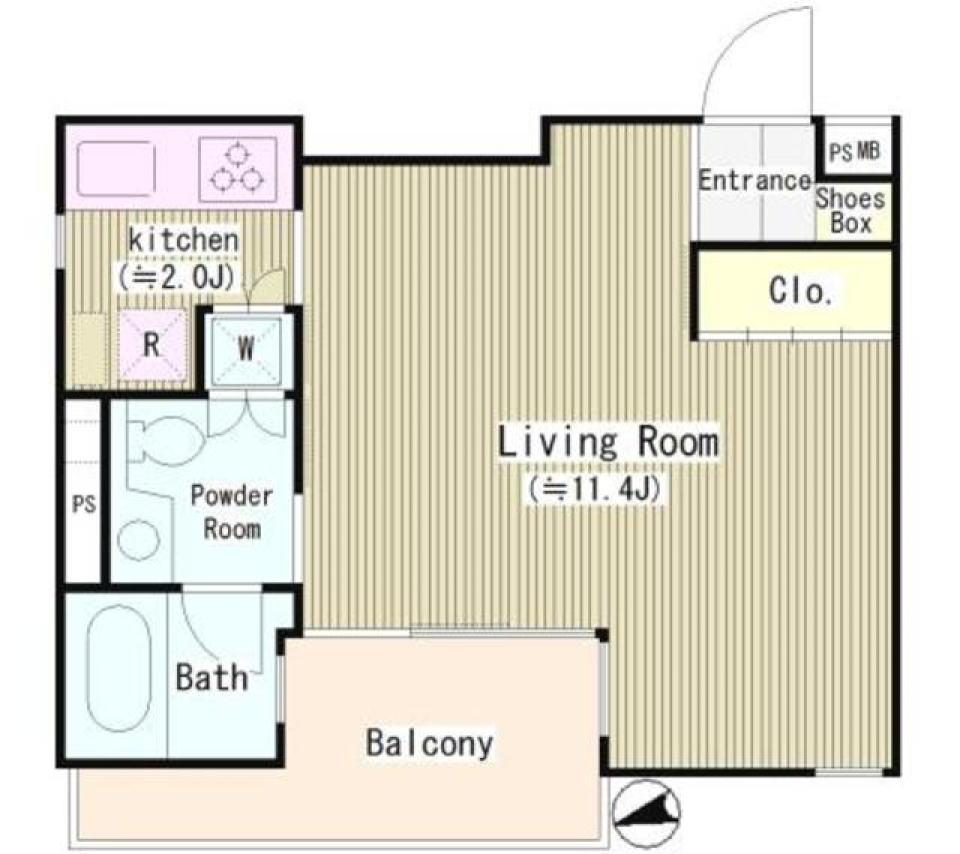 代々木　ＭＫ　ＣＯＵＲＴ　405号室の間取り図