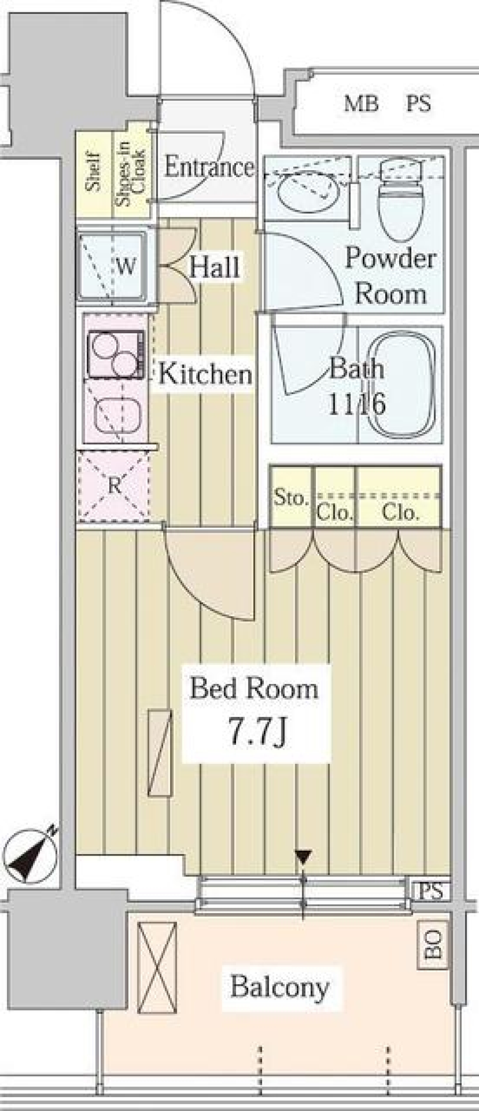 ユニゾンタワー　1406号室の間取り図