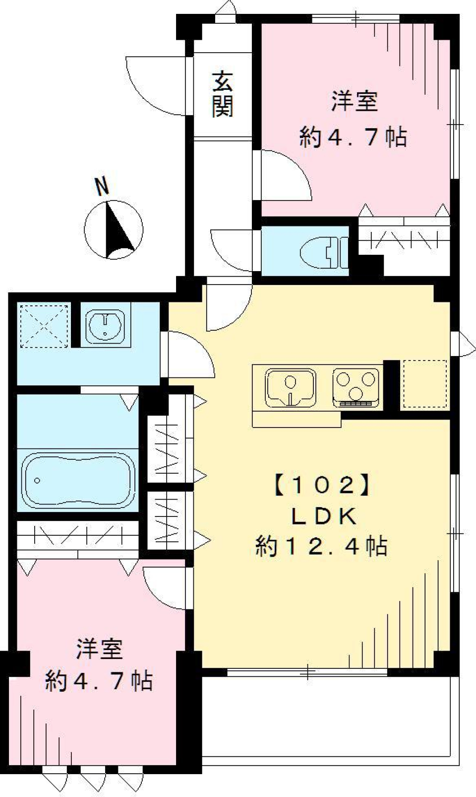 コーサンガーデンパレス2号館 102の間取り図