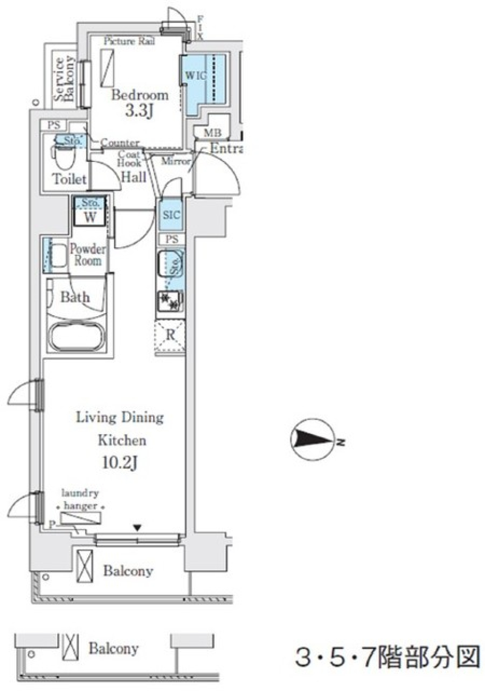 イプセ住吉 501の間取り図