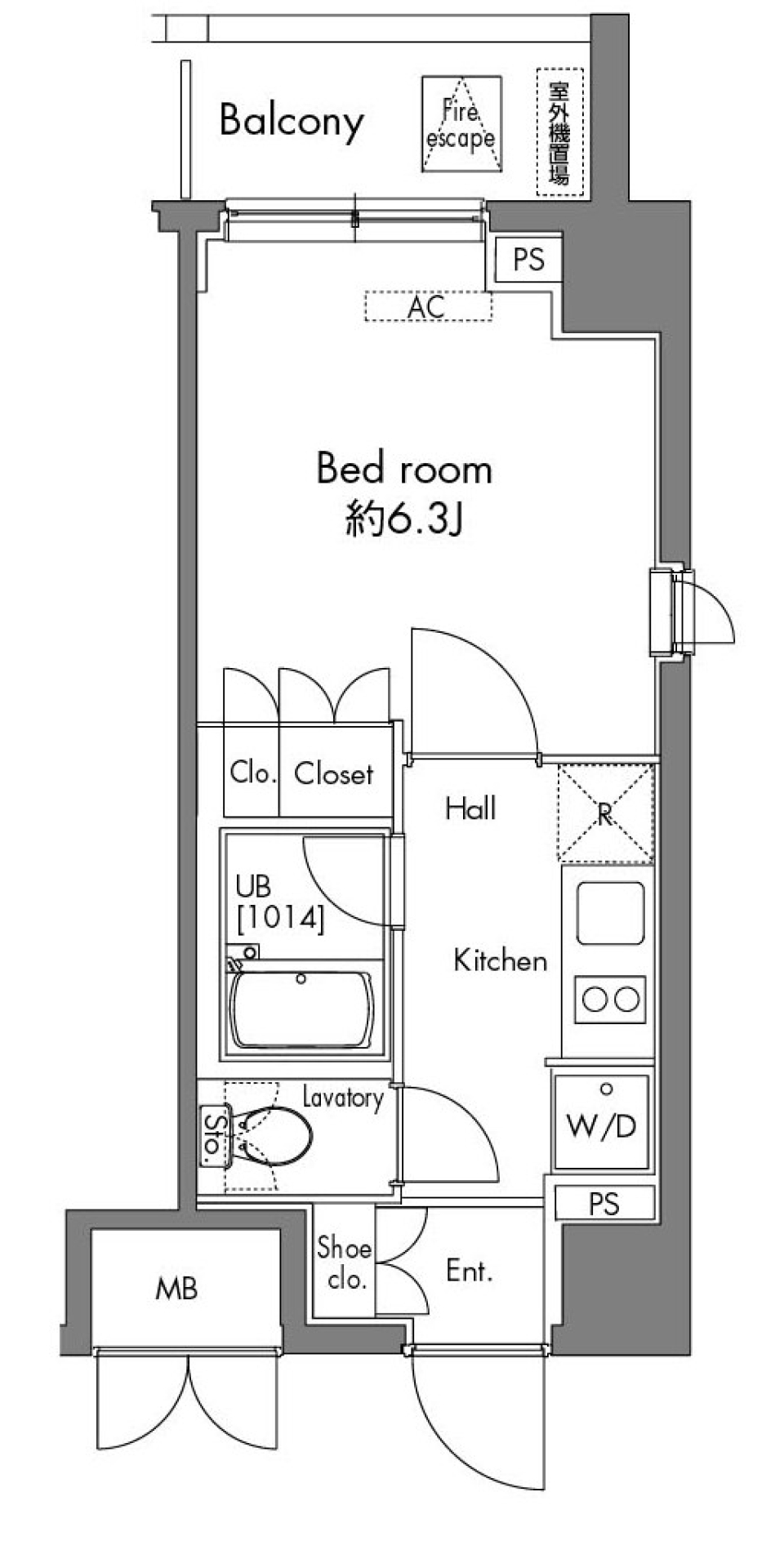 プラウドフラット早稲田 902の間取り図