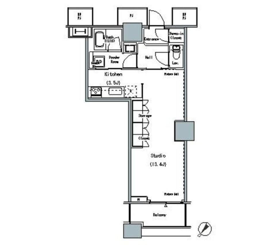 ＴＨＥ　ＴＯＫＹＯ　ＴＯＷＥＲＳ　ＭＩＤＴＯＷＥＲ　520号室の間取り図