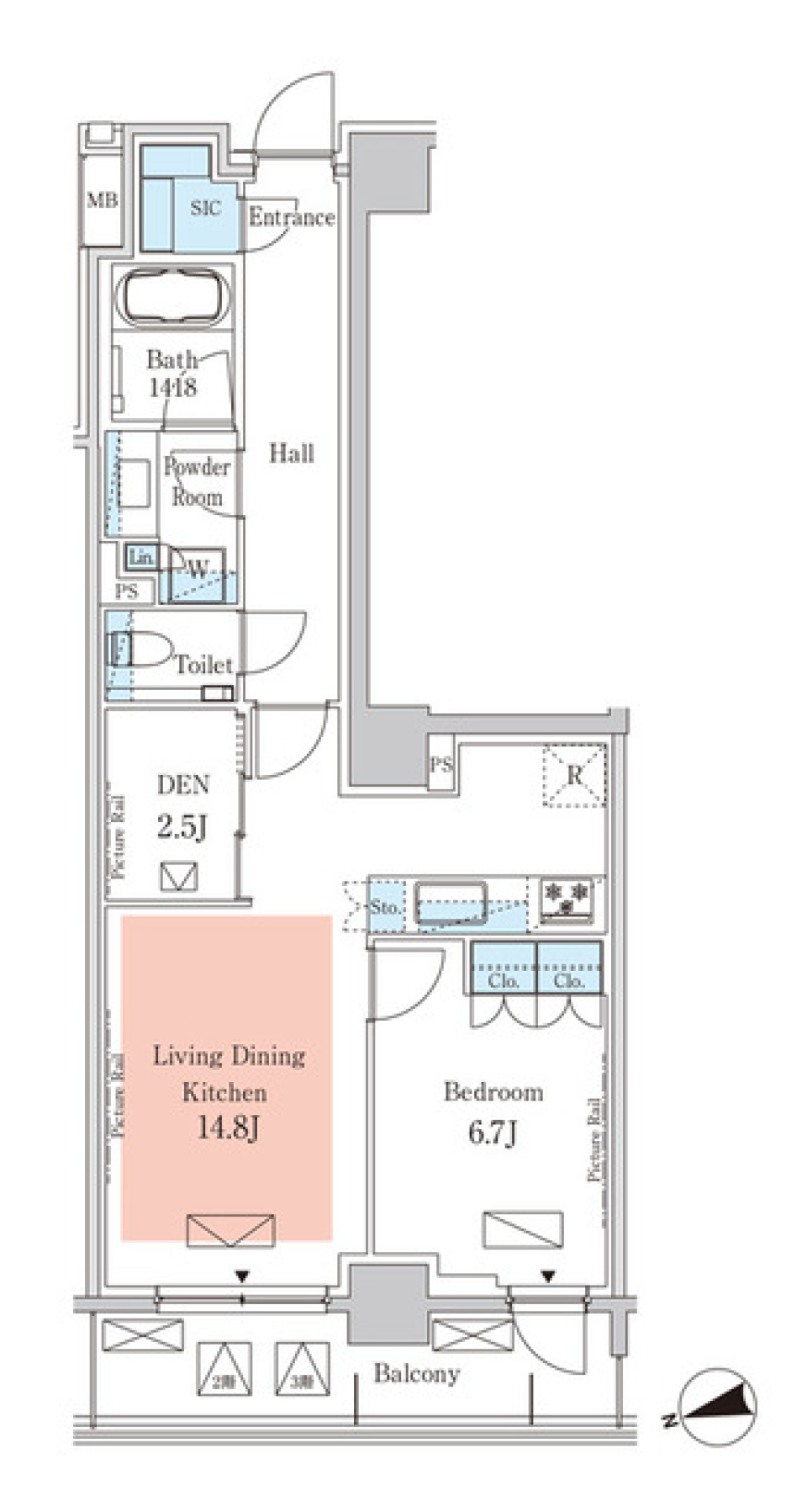 パークアクシス元麻布　202の間取り図