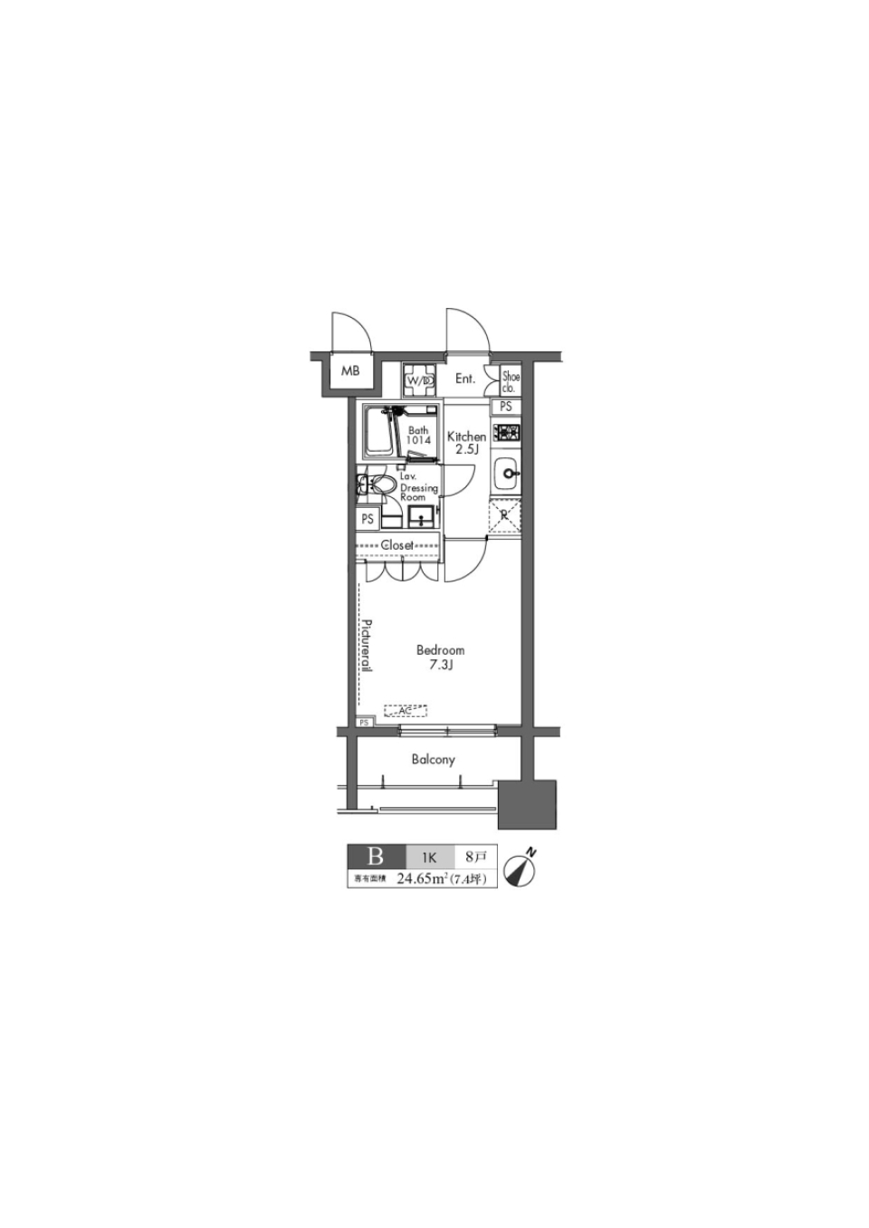 プラウドフラット三軒茶屋 303の間取り図