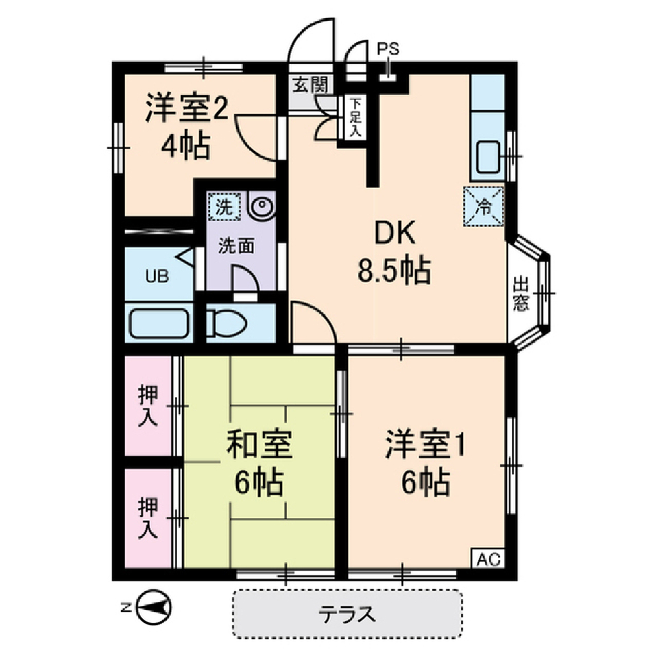 エステート桃園 0101号室の間取り図